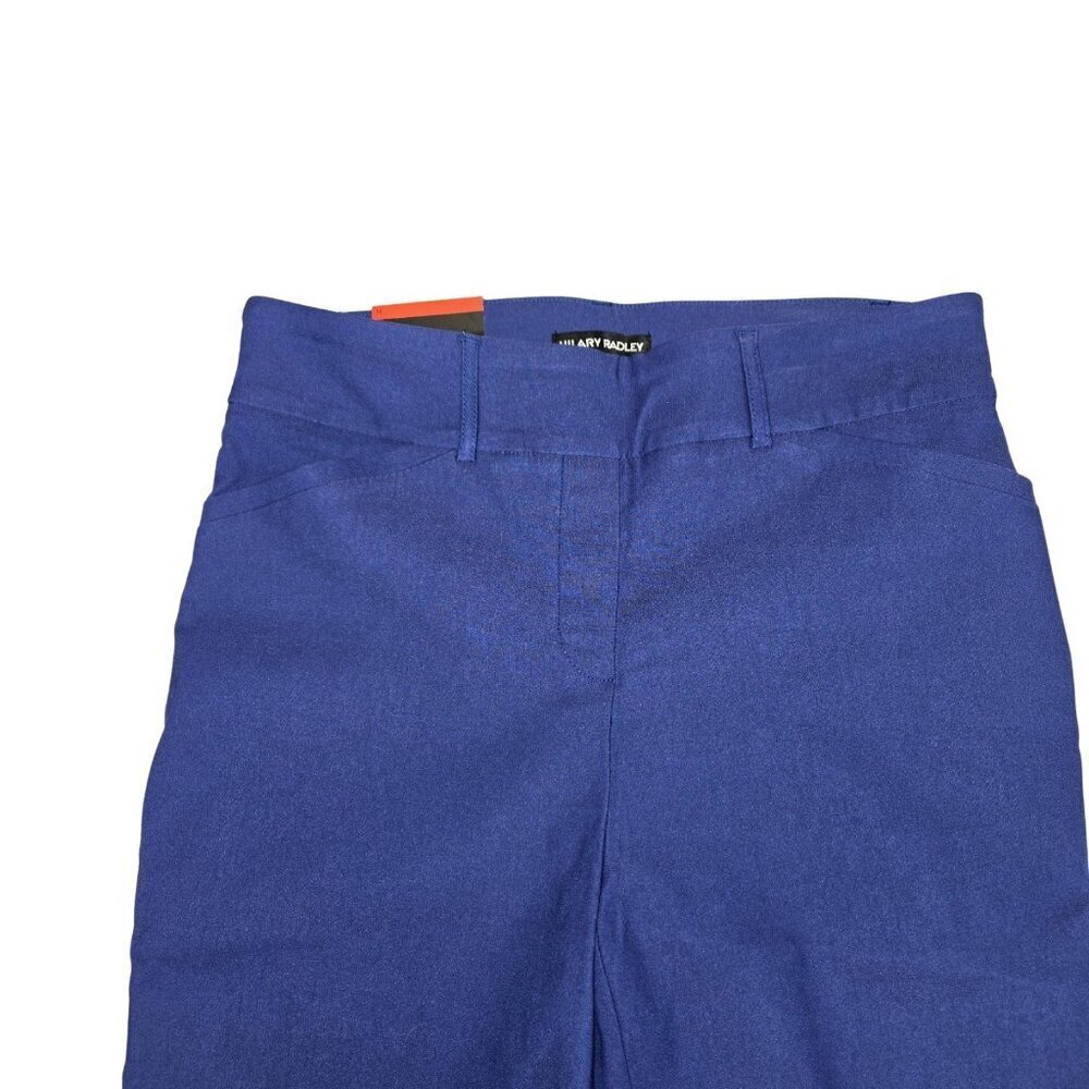 Hilary Radley Blue Pull-On Pants M Stretch Comfort Work Wear Straight Leg